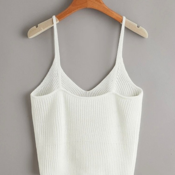 Shein Ivory Knit Crop Top - Picture 2 of 7
